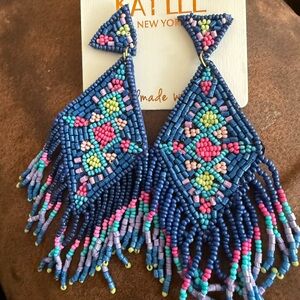 KATIE New York Beaded Fringe Earrings